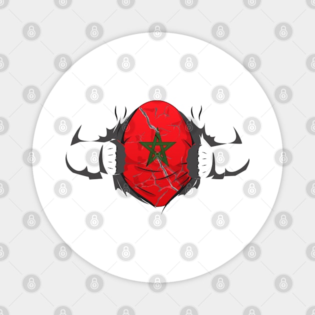 Heartfelt Unity: Celebrating One Morocco One Heart Magnet by Mirak-store 